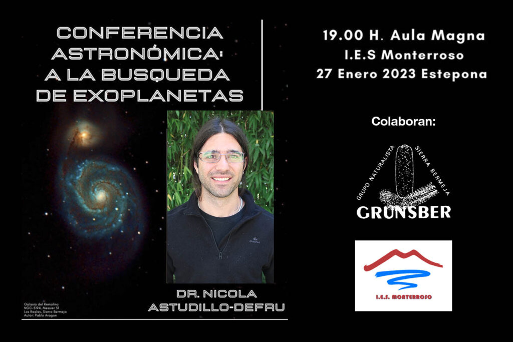 Charla de astronomía con Nicolas Astudillo-Defru, organizada por Grunsber