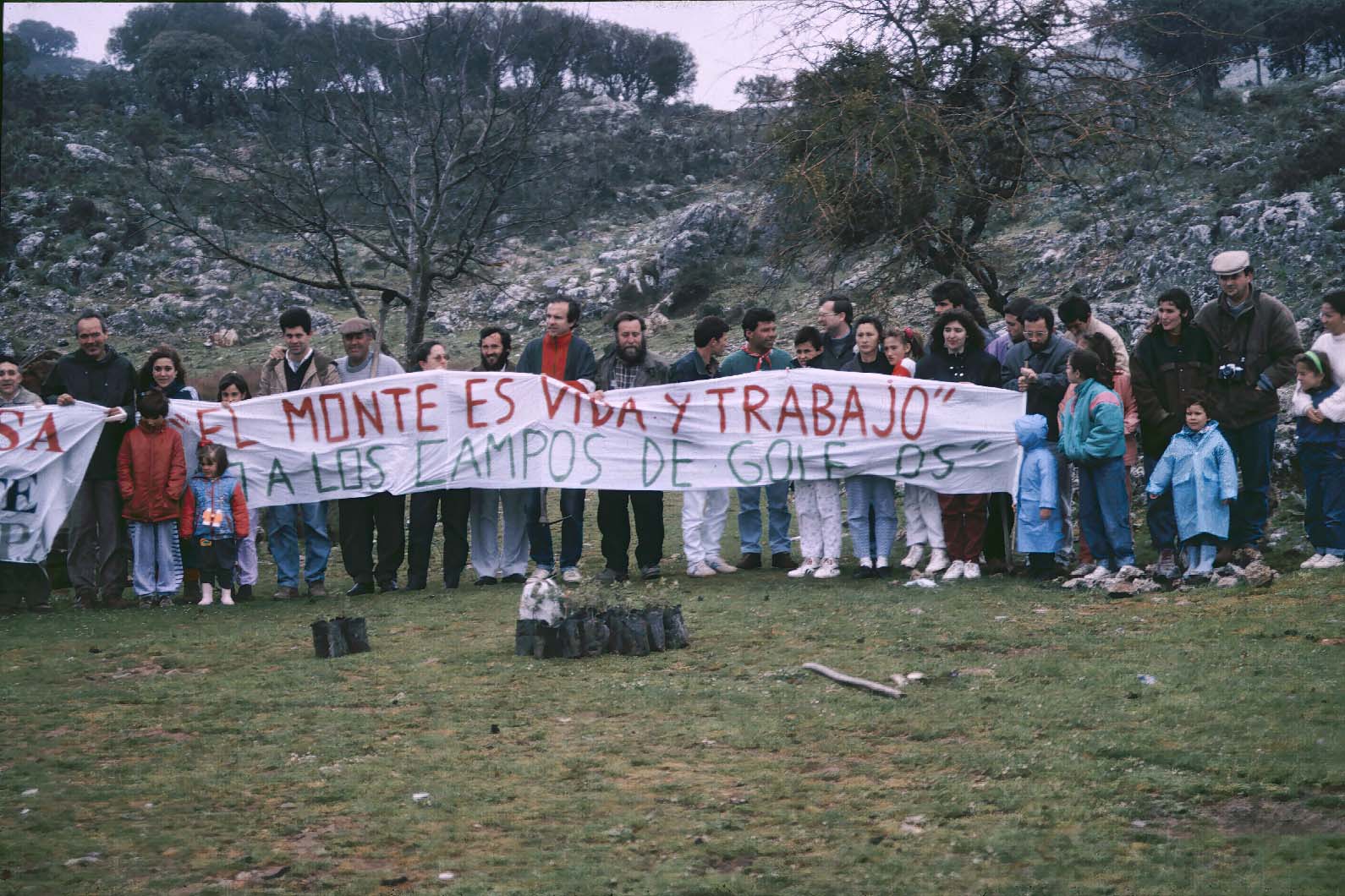 Protesta en Conejeras, década de 1990 (Fotografía: Juan Terroba)