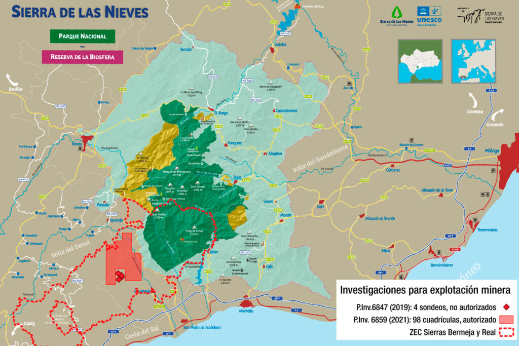 Minería en el entorno de la Reserva de la Biosfera Sierra de las Nieves